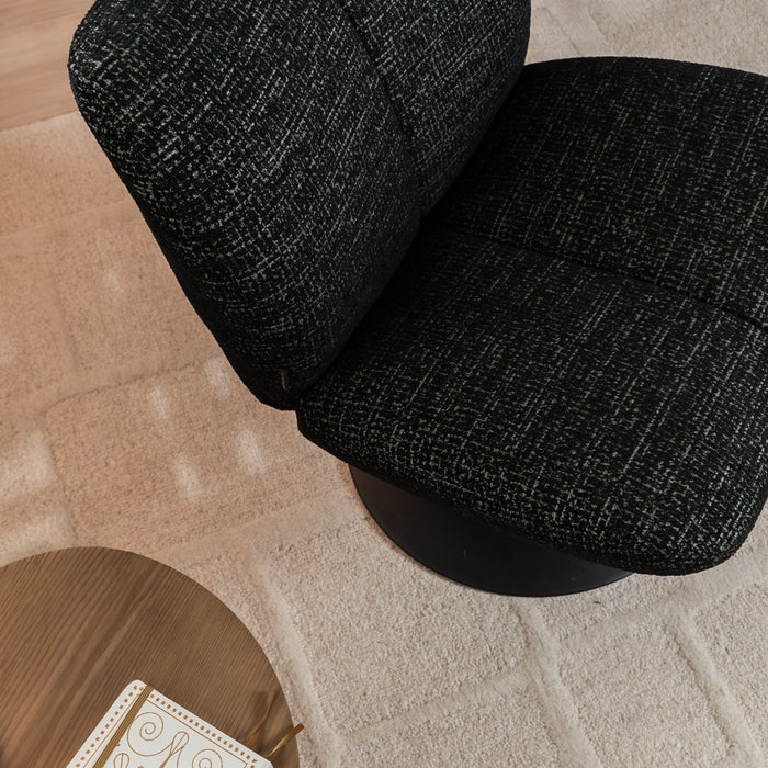 Bronx71 Draaifauteuil Moira gemêleerde stof zwart