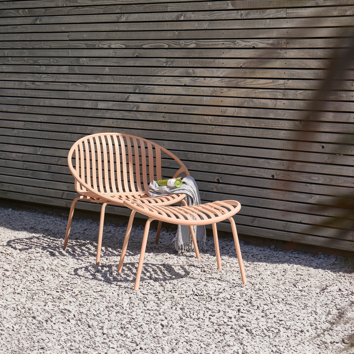 WOOOD Bruce Fauteuil Tuin - Metaal - Zalm Roze - 73x81x72 cm