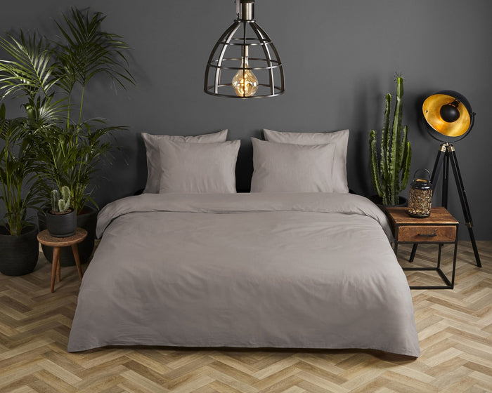 Hip Dekbedovertrek Katoen Satijn Uni - clay