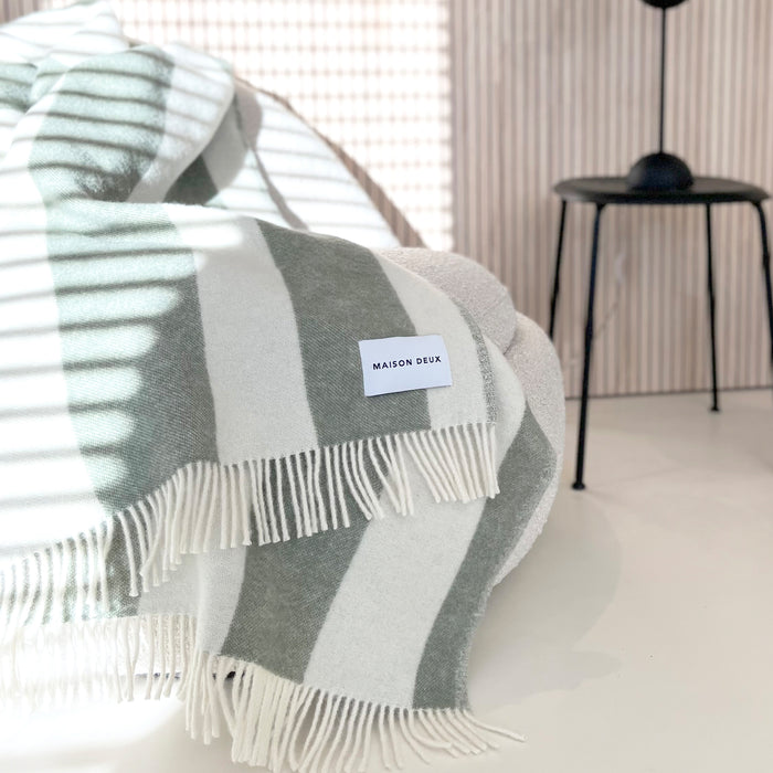 Maison Deux Rough Stripe Plaid - Agave