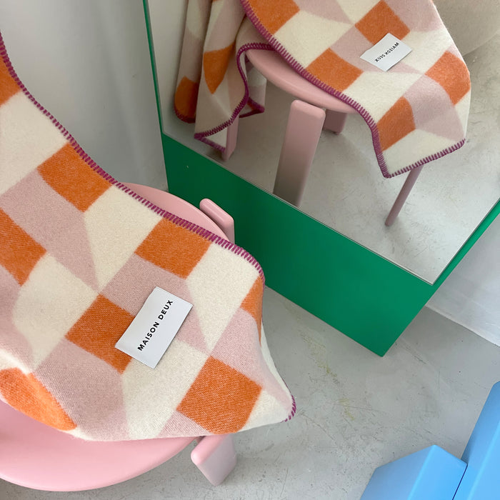 Maison Deux Cubics Plaid - Roze Wortel