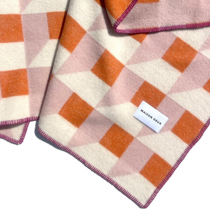 Maison Deux Cubics Plaid - Roze Wortel
