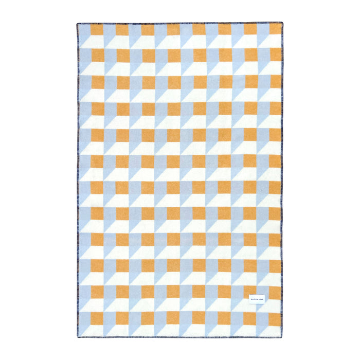Maison Deux Cubics Plaid - Blauw Honing
