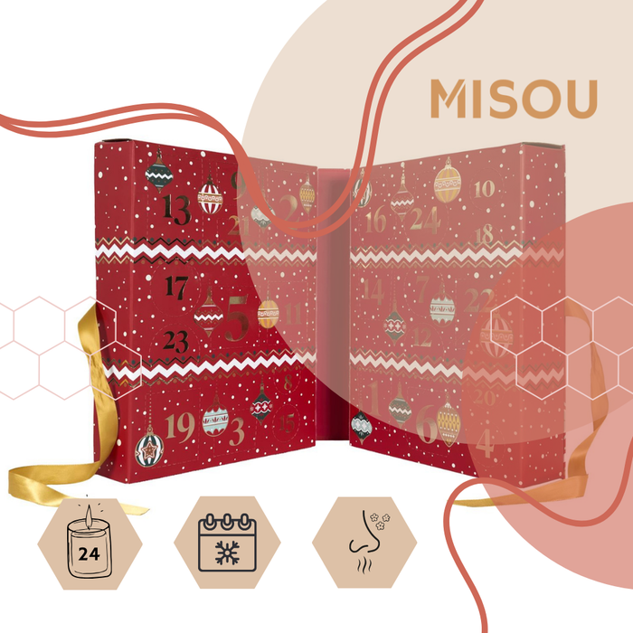 MISOU Adventskalender Advent Kalender December Kaarsen 24 Geurkaars...