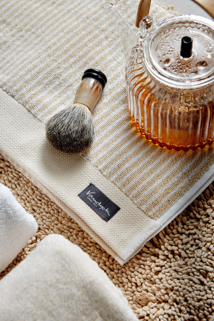 Washand Home Petit Ligne Bleached Sand | Beige | Geel | Goud | Katoen