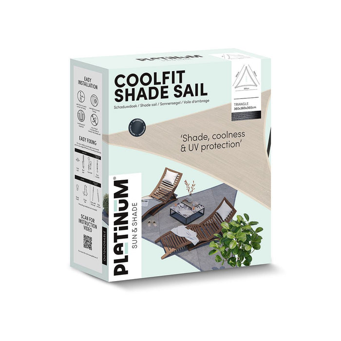Platinum Coolfit Shade sail triangle 360x360x360 - Anthracite - Met