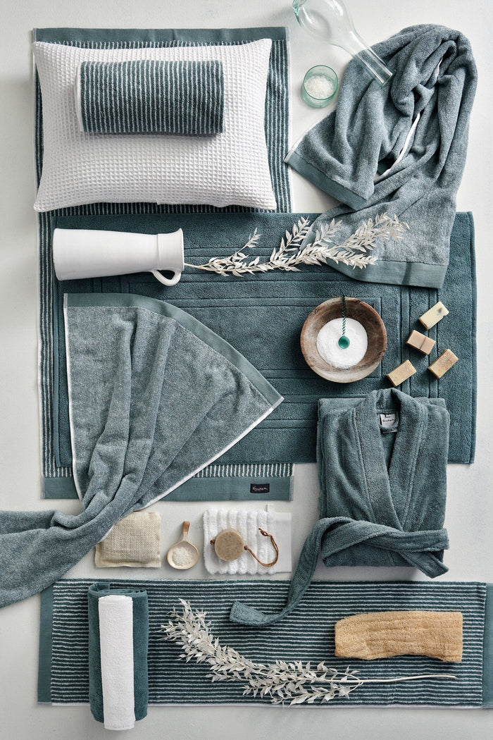 Handdoek Home Mouliné Pearl Blue | 70 x 140 cm | Blauw | Katoen