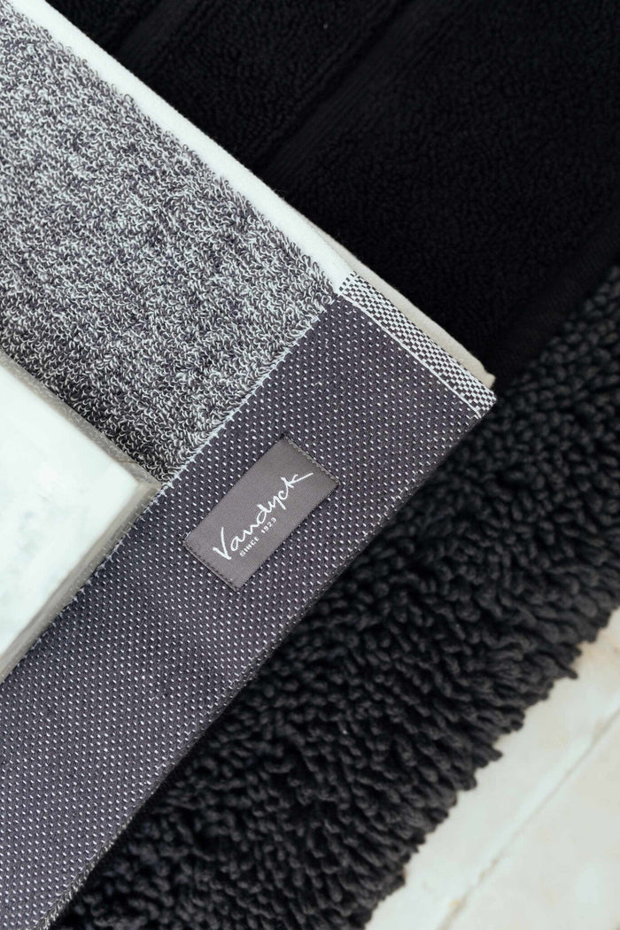 Washand Home Mouliné Off Black | Zwart | Grijs | Katoen