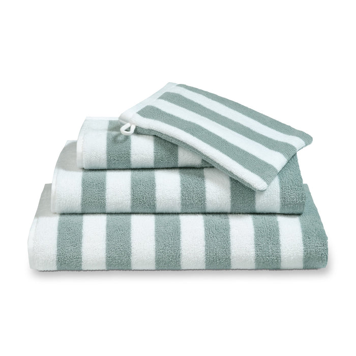 Handdoek Verona Stripes Pearl Blue | 70 x 140 cm | Wit | Blauw