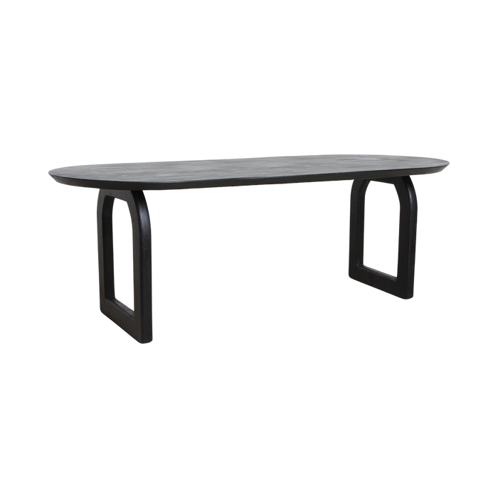Raw Materials Bullnose eettafel open onderstel zwart - 200 cm