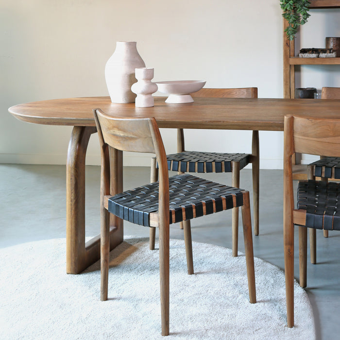 Raw Materials Bullnose eettafel open onderstel bruin - 180 cm