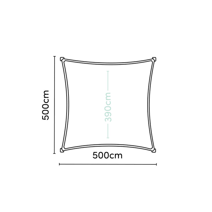 Platinum schaduwdoek Coolfit L500 x B500 cm - Olijfgroene vierkante