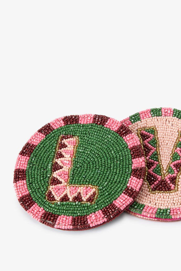 Sissy-Boy Multicolour onderzetters love met kralen-4st.