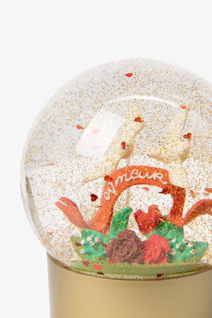 Sissy-Boy Glazen sneeuwbol met kerst duifjes