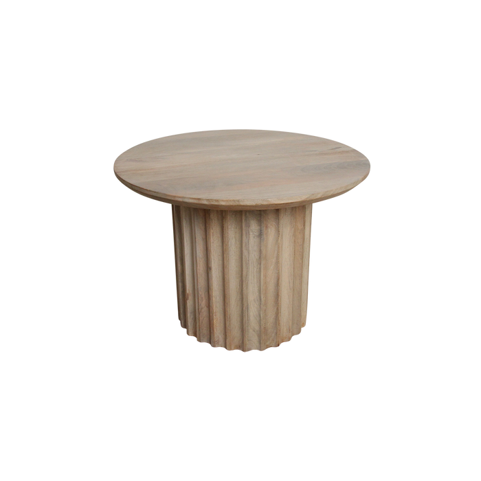 Raw Materials Bullnose bijzettafel naturel Reversed Fluted - 55 cm