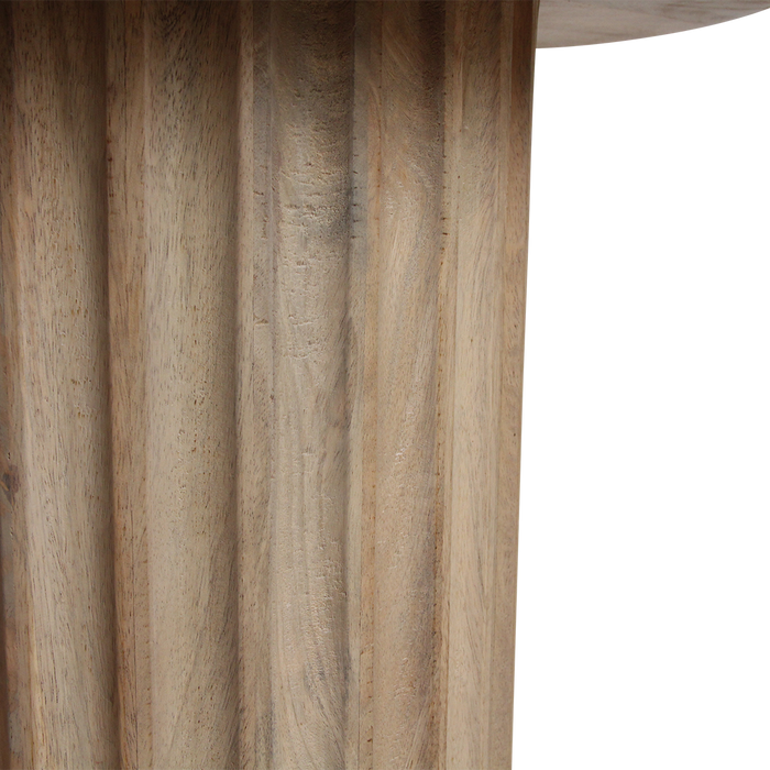 Raw Materials Bullnose bijzettafel naturel Reversed Fluted - 55 cm