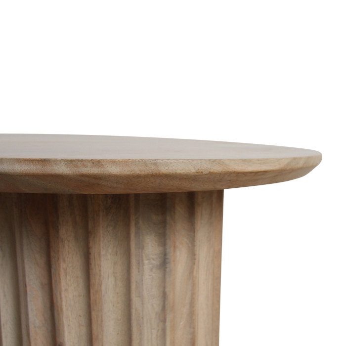 Raw Materials Bullnose bijzettafel naturel Reversed Fluted - 55 cm