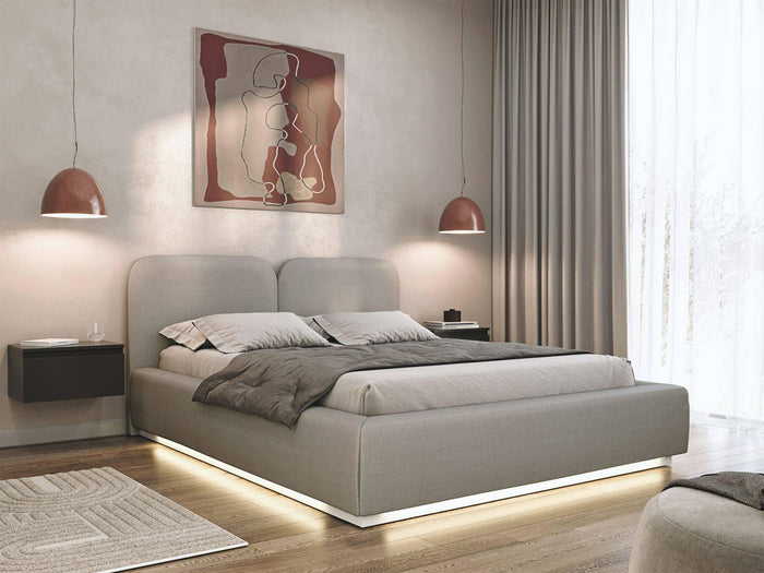 Selsey Design Bedframe Cremona chenille 180 x 200 cm met verlichting