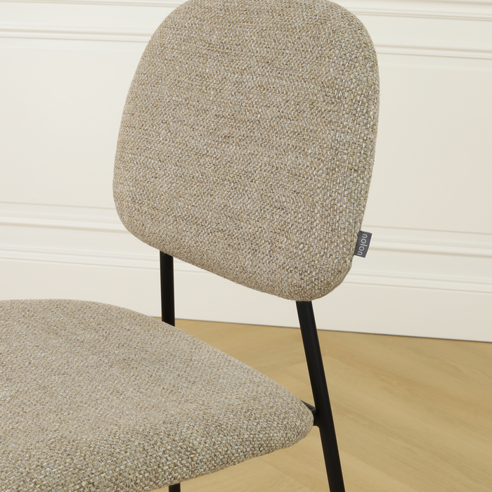 Nolon Jasmijn Eetkamerstoel Taupe Melange - Zwart
