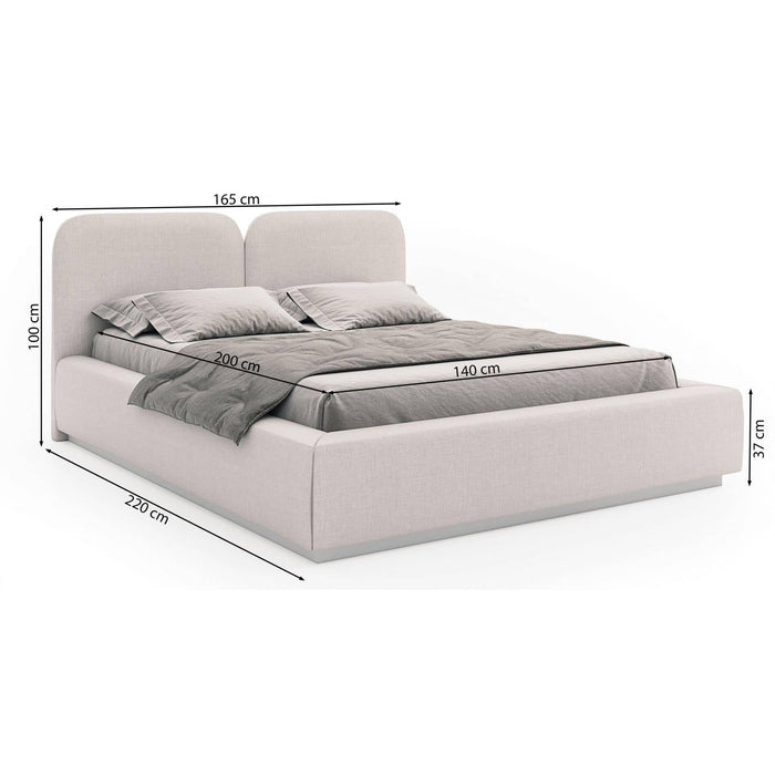 Selsey Design Bedframe Cremona chenille 140 x 200 cm met opbergruimte