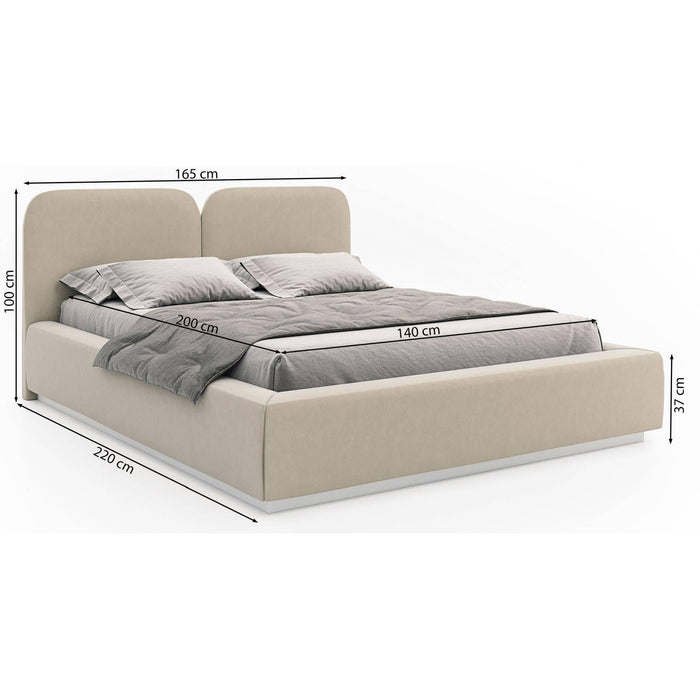 Selsey Design Bedframe Cremona velvet 140 x 200 cm met verlichting