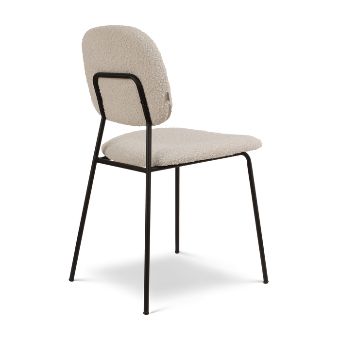 Nolon Jasmijn Eetkamerstoel Bouclé Beige - Zwart