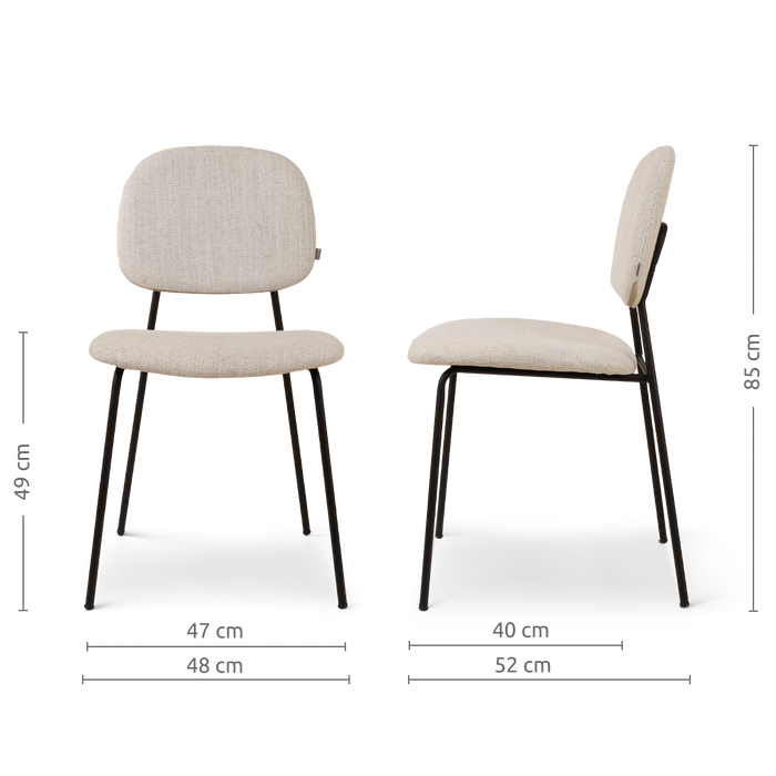 Nolon Jasmijn Eetkamerstoel Beige Melange - Zwart