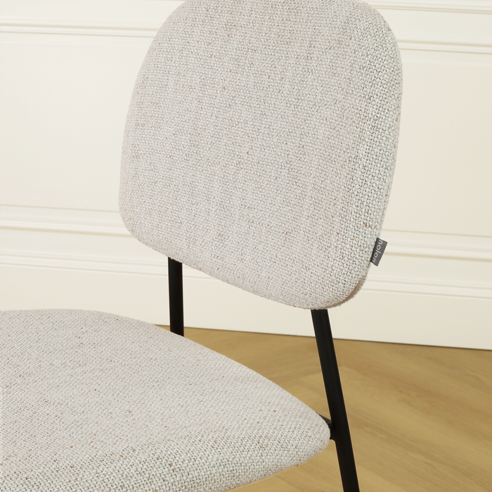 Nolon Jasmijn Eetkamerstoel Beige Melange - Zwart