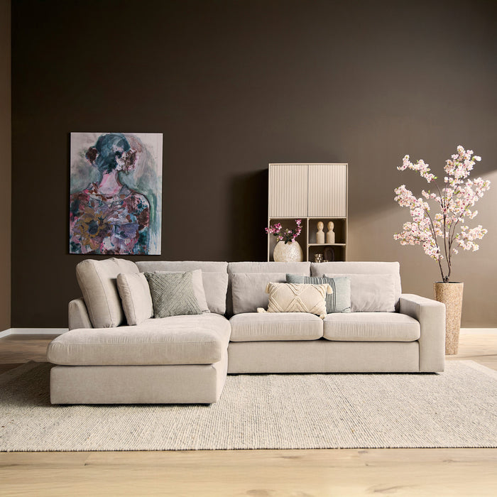 StarFurn - Hoekbank Beige Stof Rechts - 271x222x92cm - Jesse