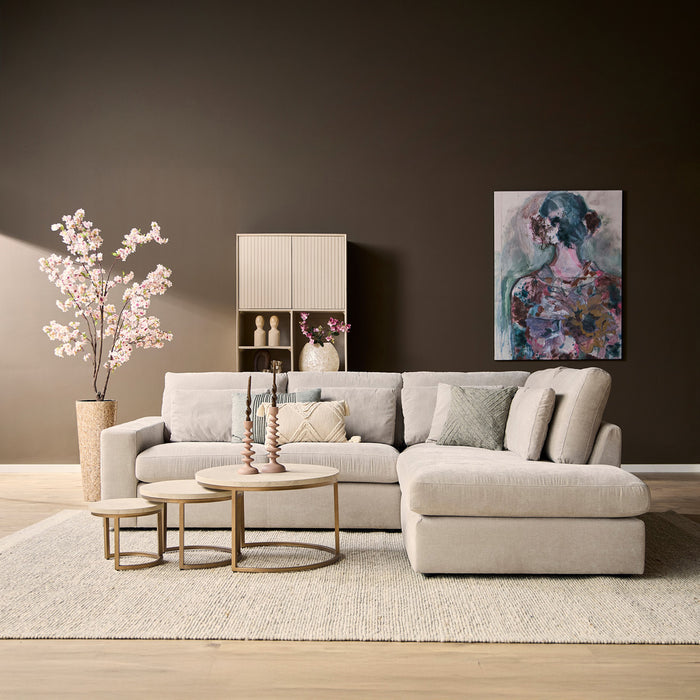 StarFurn - Hoekbank Beige Stof Rechts - 271x222x92cm - Jesse