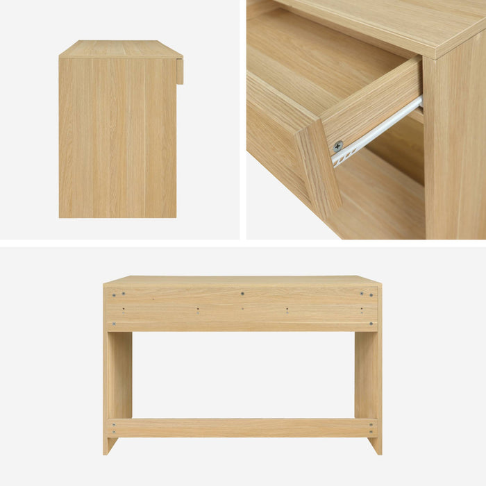 sweeek - Bureau houteffect 2 lades en 1 nis 120cm