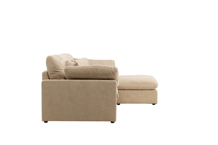 Fjôrd - Hoekbank Zand Stof - 297x182x85cm - Amalfi