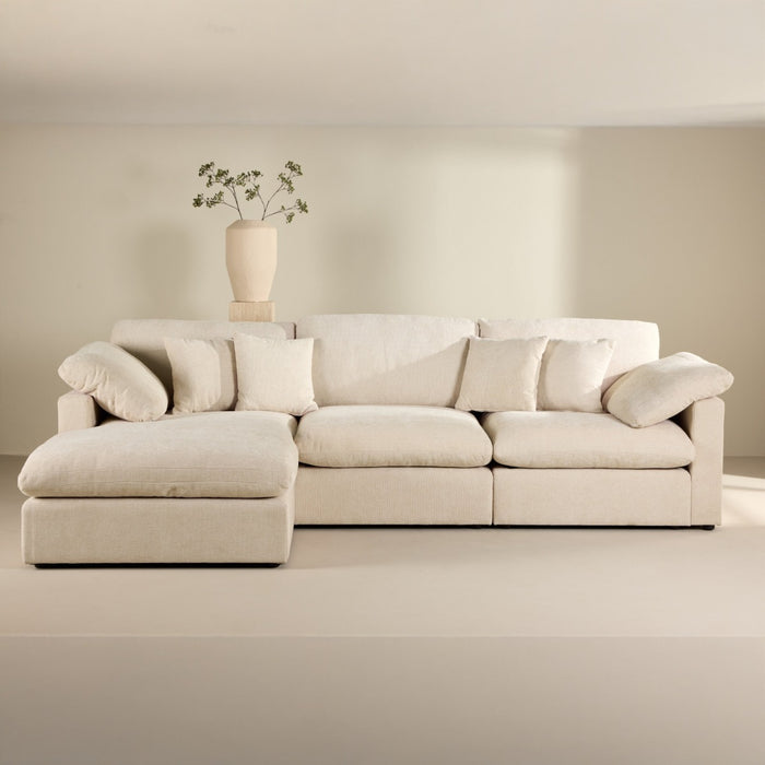 Fjôrd - Hoekbank Beige Stof - 297x182x85cm - Amalfi