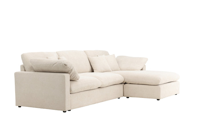 Fjôrd - Hoekbank Beige Stof - 297x182x85cm - Amalfi