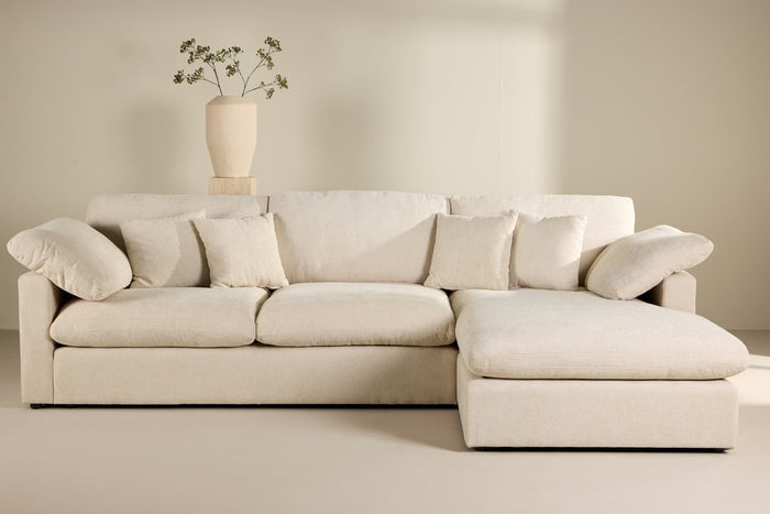 Fjôrd - Hoekbank Beige Stof - 297x182x85cm - Amalfi