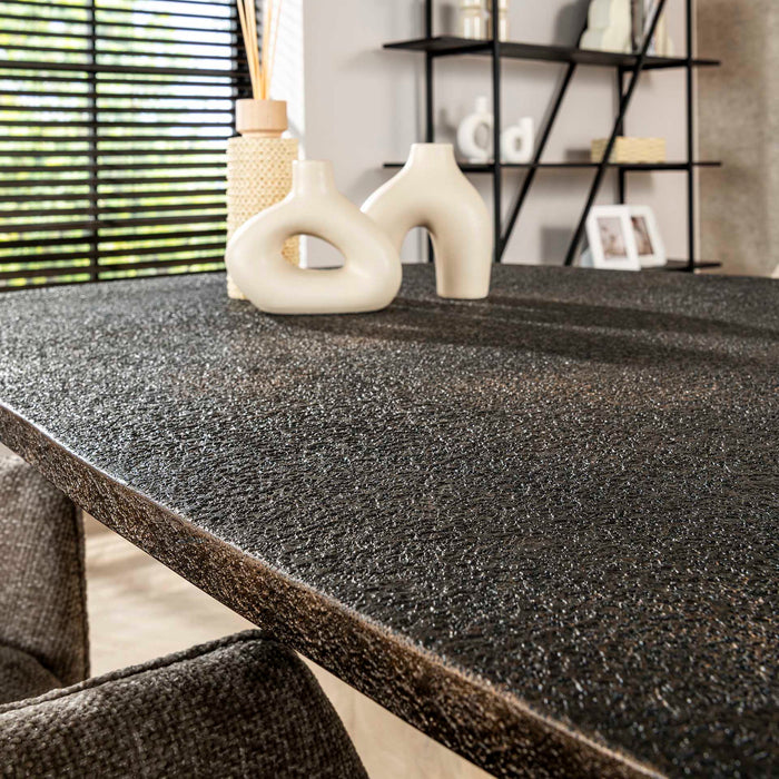 Giga Meubel - Eettafel Grijs Staal - 215x105x77cm - Metallic