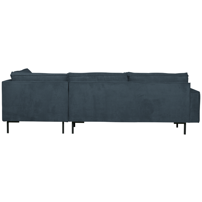 WOOOD Arwin Hoekbank Rechts - Ribstof - Staalblauw