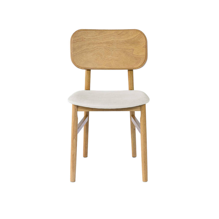 sweeek - Vintage stoelen rubberhout en stof (set van 2)