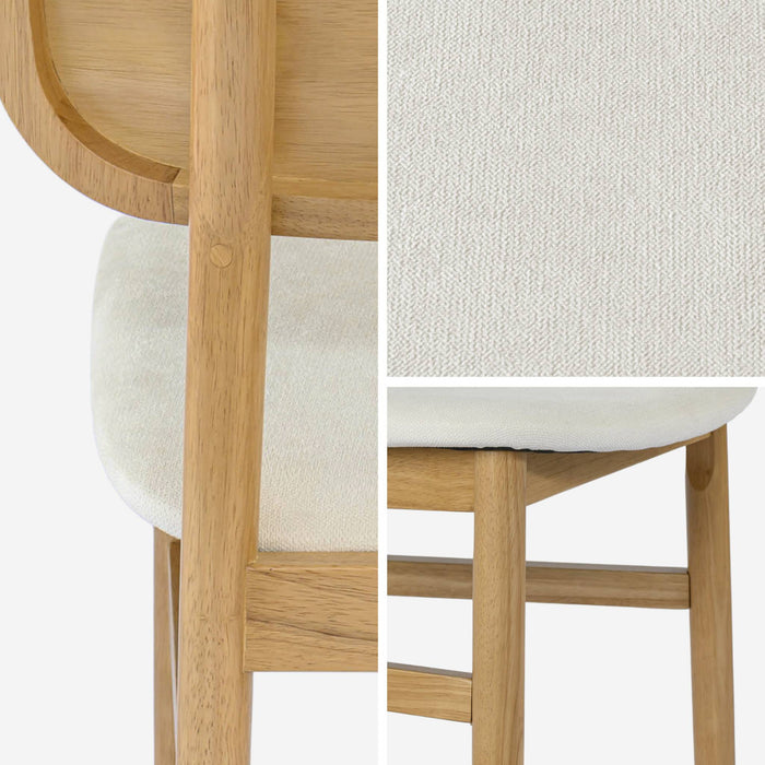 sweeek - Vintage stoelen rubberhout en stof (set van 2)