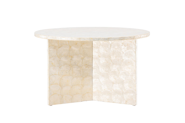 Fjôrd - Salontafel Rond - Beige Steen - 70x70x43cm - Smögen