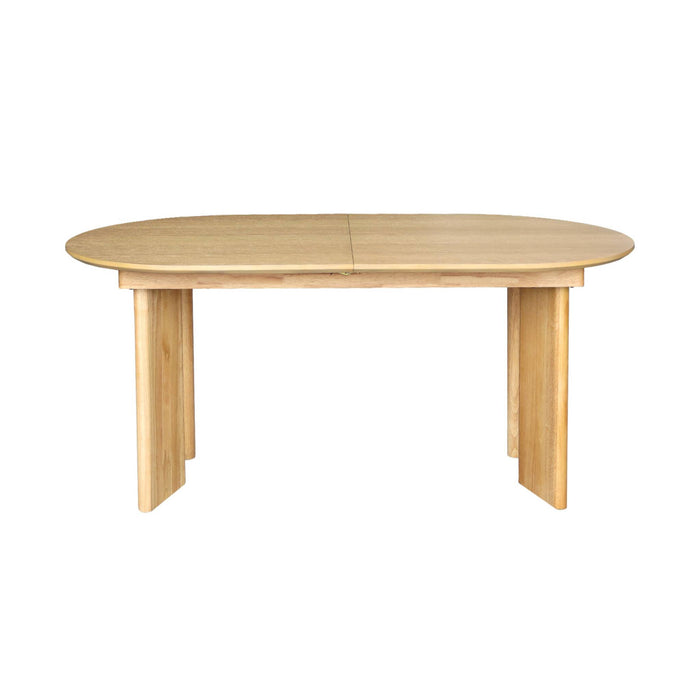 sweeek - Ovale uitschuifbare eettafel rubberhout en eikenfineer 6-8