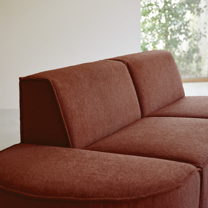 Tikamoon - Dario modulaire 2-zitsbank van mahoniebruine stof