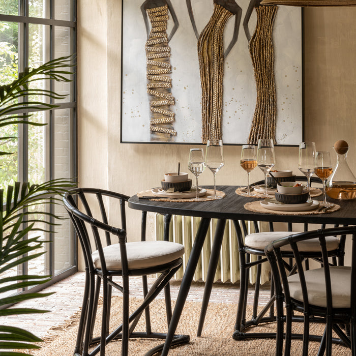 J-Line wanddecoratie 3 Afrikaanse Vrouwen - canvas|verf|touw