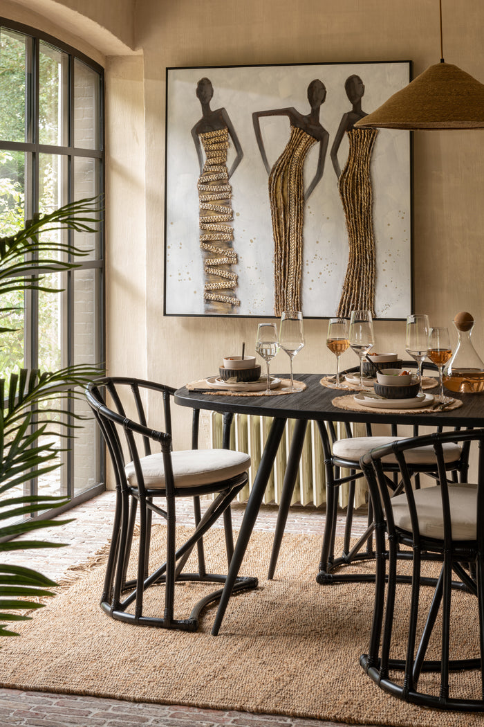 J-Line wanddecoratie 3 Afrikaanse Vrouwen - canvas|verf|touw