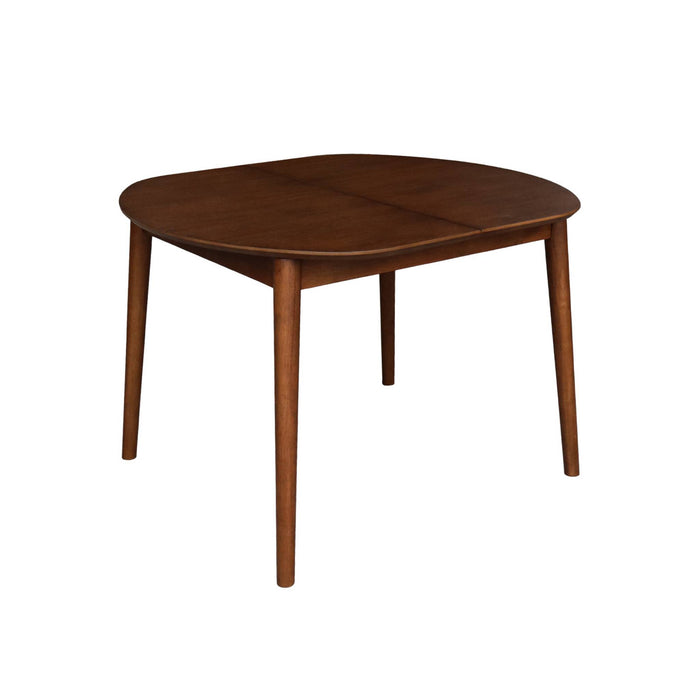 sweeek - Ovale eettafel verlengbaar rubberhout en eiken fineer 4-6