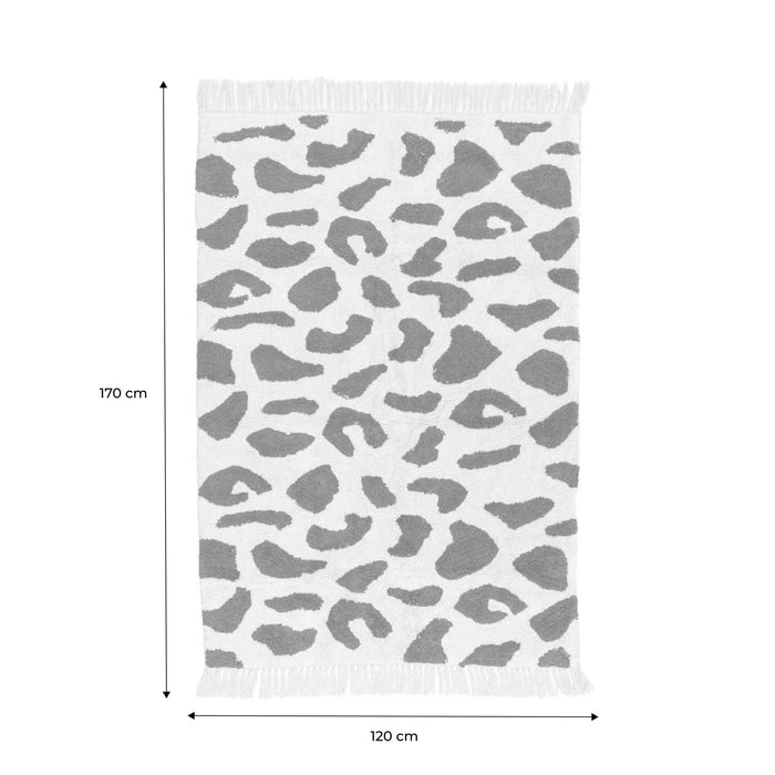 sweeek - Katoenen binnentapijt met donker groen gevlekt motief en