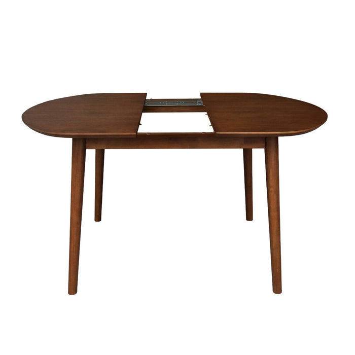 sweeek - Ovale eettafel verlengbaar rubberhout en eiken fineer 4-6