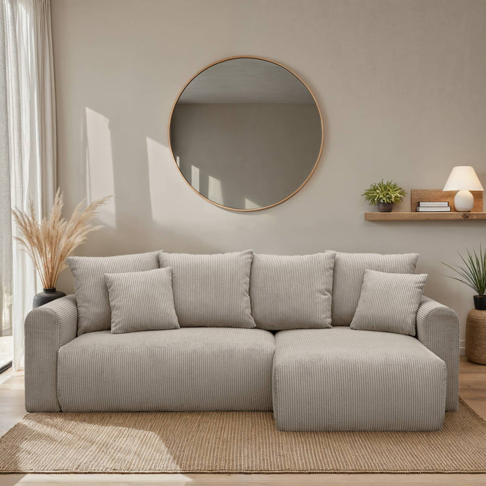 sweeek - 3-zits hoekslaapbank met omwisselbare hoek en opbergruimte in