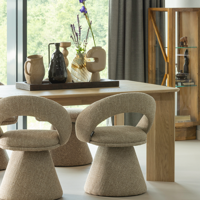 WOOOD Tablo Eettafel Afgerond DL 180 cm - Eikenhout - Transparant