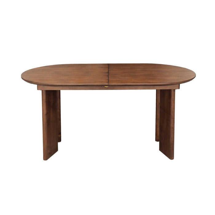 sweeek - Ovale uitschuifbare eettafel rubberhout en eikenfineer 6-8